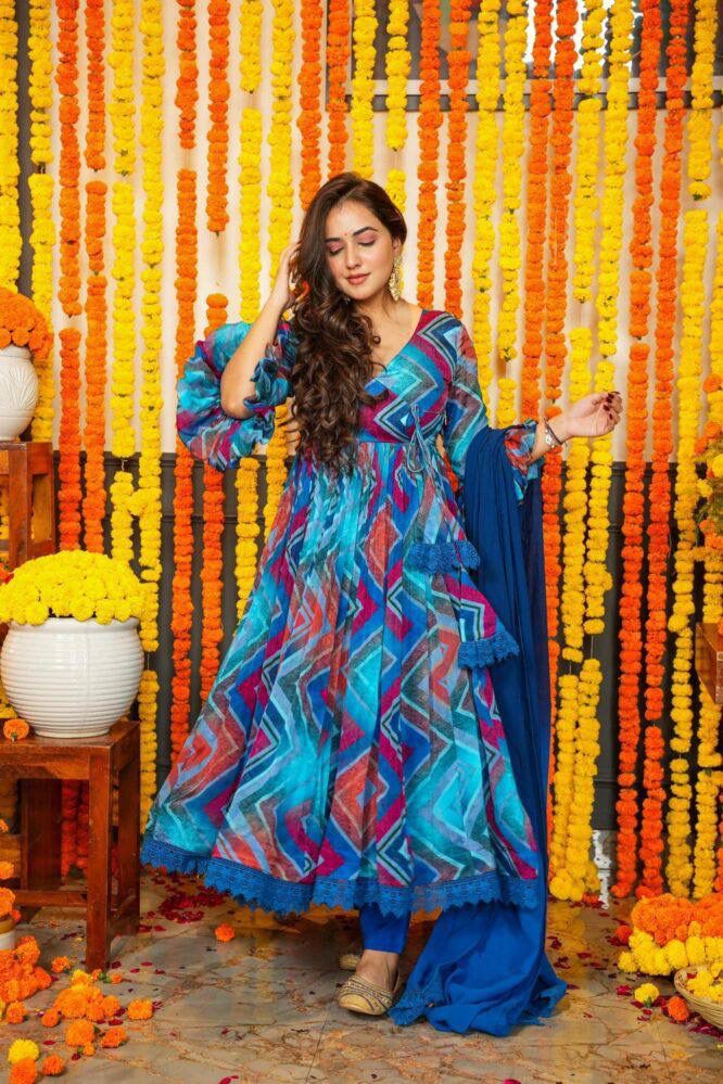 DC G33 Chiffon Printed Anarkali Kurti With Bottom Dupatta Wholesale Price In Surat